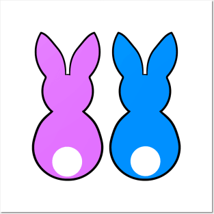 Easter bunny couple Posters and Art